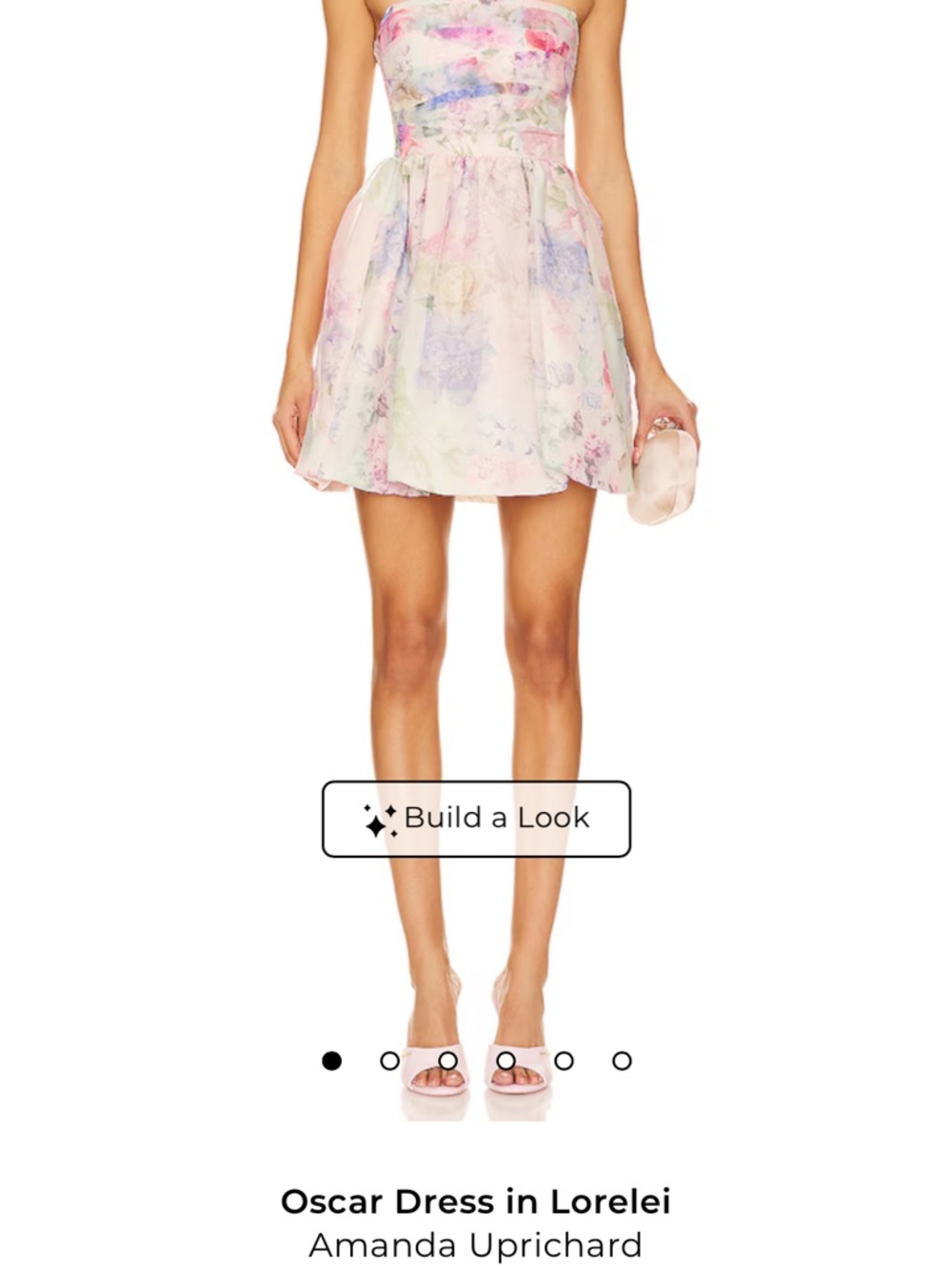 Amanda Uprichard Pastel Floral Mini dress in Pink, Lavender, Blue, Cream